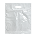 Igelitová taška s průhmatem 38x45+5 cm bílá 35 mic
