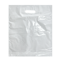 Igelitová taška s průhmatem 38x45+5 cm bílá 35 mic