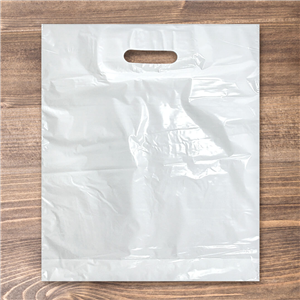 Igelitová taška s průhmatem 38x45+5 cm bílá 35 mic
