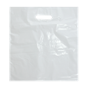 Igelitová taška s průhmatem 55x60+5 cm bílá 35 mic