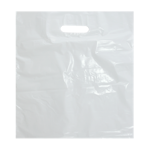 Igelitová taška s průhmatem 55x60+5 cm bílá 35 mic