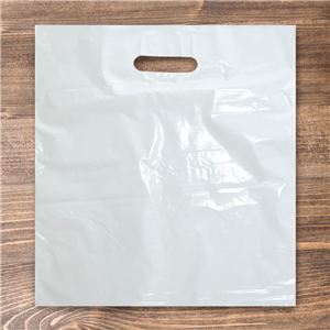Igelitová taška s průhmatem 55x60+5 cm bílá 35 mic