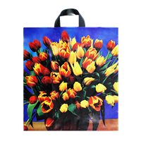 Igelitová taška 43x47 cm Tulipány 50 mic