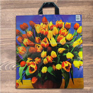 Igelitová taška 43x47 cm Tulipány 50 mic