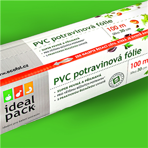 Potravinová fólie s řezačkou PVC 30 cm x 100 m Kombo 3+1 ideal pack®