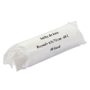 Mikrotenový sáček do koše 60 l 63x74 cm transp.