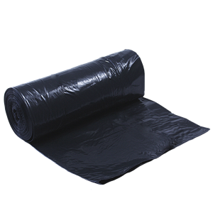 Pytel na odpad 60 l 60x80 cm, 35 mic, zatah. páska, černý