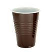 Plastový kelímek PS 0,18 l na kávu hnědo-bílý