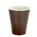 Plastový kelímek PS 0,15 l na kávu hnědo-bílý