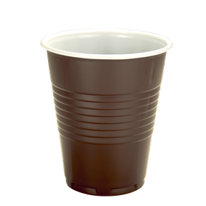Plastový kelímek PS 0,15 l na kávu hnědo-bílý