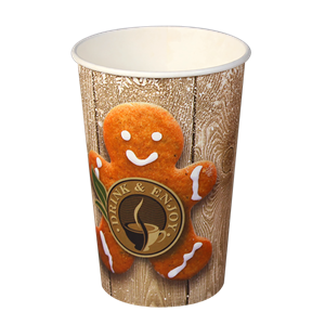 Papírový kelímek EKO 0,25 l CTG nápojový jednovrstvý Perníček O80mm