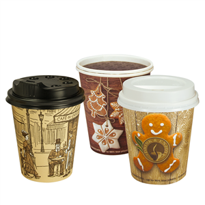 Papírový kelímek EKO 0,25 l CTG nápojový jednovrstvý Perníček O80mm