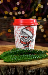 Papírový kelímek EKO 0,25 l CTG jednovrstvý zimní párty motiv O80mm