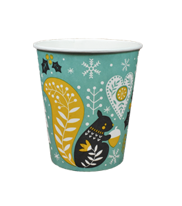 Papírový kelímek EKO 0,25 l CTG jednovrstvý zimní motiv O80mm