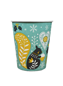 Papírový kelímek EKO 0,25 l CTG jednovrstvý zimní motiv O80mm