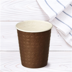 Papírový kelímek jednovrstvý 0,3 l CTG O90 mm nápojový hnědý Coffee Touch