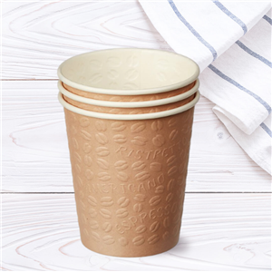 Papírový kelímek jednovrstvý 0,4 l CTG O90 mm nápojový béžový Coffee Touch
