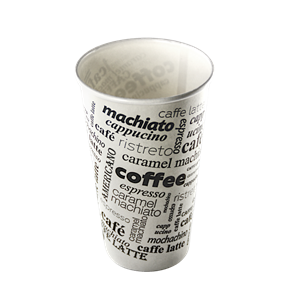 Papírový kelímek 0,4 l CTG O90mm bílý s potiskem