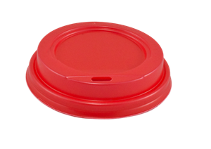 Plastové víčko PS s otvorem na kelímky CTG O90 mm červené
