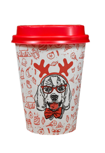 Plastové víčko PS s otvorem na kelímky CTG O90 mm červené