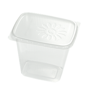 Plastové víčko hranaté PP na misku 500 ml 108x81 mm