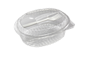 Plastová miska PET 500 ml 190x140x76 mm s int. víčkem a vidličkou