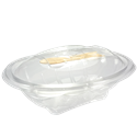 Plastová miska PET 500 ml 190x140x76 mm s int. víčkem a vidličkou