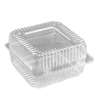 Plastová miska PET 1350 ml 150x160x86 mm s int. víčkem hranatá SL-25