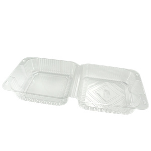 Plastová miska rPET 148x164x82 mm s int. víčkem hranatá