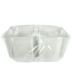 Plastová miska rPET 148x164x82 mm s int. víčkem hranatá