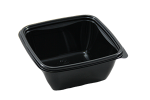 Plastová miska PET 375ml 110x110mm hranatá černá