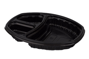 Plastová miska na jídlo PP 800ml 3-dílná černá