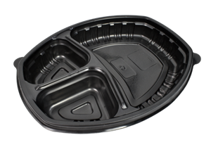 Plastová miska na jídlo PP 800ml 3-dílná černá