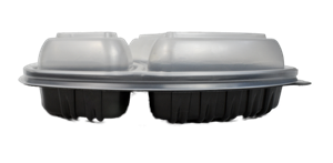 Plastová miska na jídlo PP 800ml 3-dílná černá