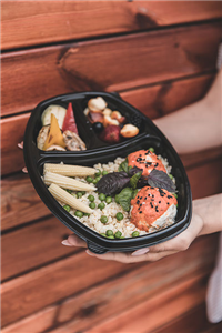 Plastová miska na jídlo PP 800ml 3-dílná černá