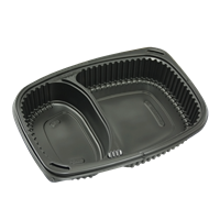 Plastová miska na jídlo PP 1250 ml 2-dílná černá