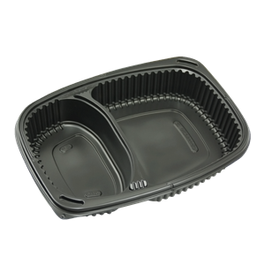 Plastová miska na jídlo PP 1250 ml 2-dílná černá