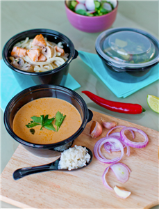 Plastová miska PP na polévku 375 ml kulatá černá O144 mm