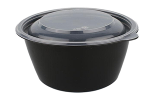 Plastová miska PP na polévku 500 ml kulatá černá O144 mm