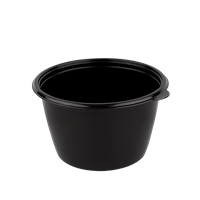 Plastová miska PP na polévku 750 ml kulatá černá O144 mm