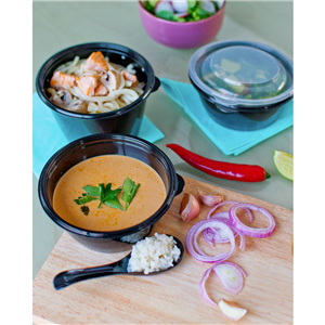 Plastová miska PP na polévku 750 ml kulatá transparentní O144 mm