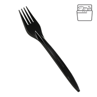 Plastová vidlička 18 cm černá opakovaně použitelná