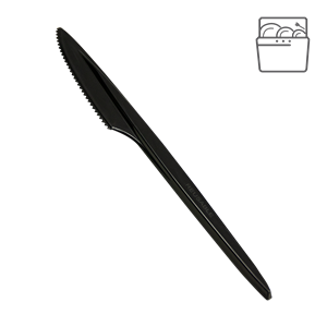 Plastový nůž 18 cm černý opakovaně použitelný