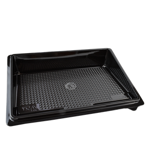 Plastová miska na SUSHI PET 183x128x30 mm černá