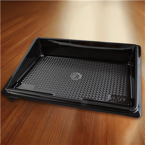 Plastová miska na SUSHI PET 183x128x30 mm černá