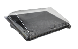 Plastová miska na SUSHI PET 183x128x30 mm černá