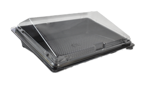 Plastové víčko PET k misce na SUSHI 183x128x32 mm transparentní