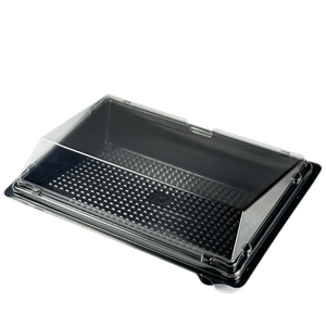 Plastové víčko PET k misce na SUSHI 183x128x32 mm transparentní