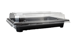 Plastová miska na SUSHI PET 188x134x25 mm černá