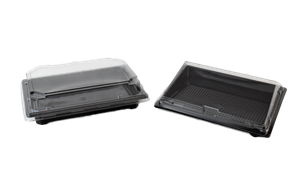 Plastová miska na SUSHI PET 235x162x30 mm černá